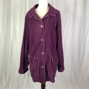 L.L. Bean Deep Purple Corduroy Button Jacket